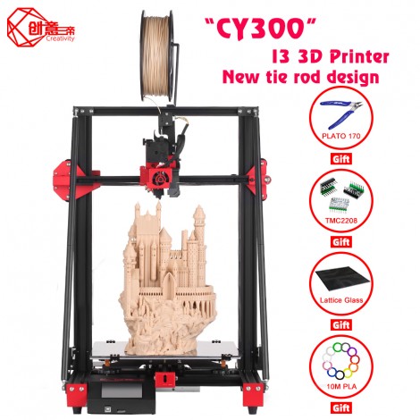 Creativity latest FDM3D printer kit CY300 high quality aluminum profile print size 300x300x400 supports automatic leveling