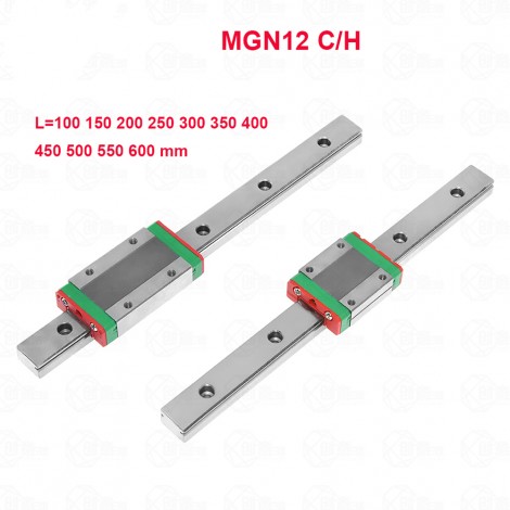 12mm Linear Guide MGN12 L=100 200 300 350 400 450 500 550 600 700 800 mm linear rail way + MGN12C or MGN12H Long linear carriage