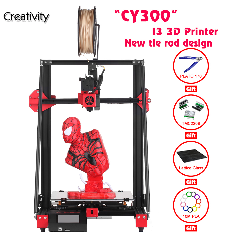 Creativity newest 3D printer tie rod kit I3 FDM CY300 large size  300*300*400 silent motherboard with TMC2208