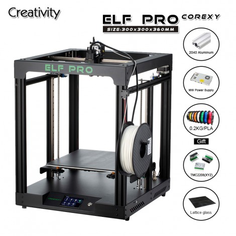 Creativity 3D printer kit 300X300X360 printing Area FDM Corexy ELFPRO 3dPrinter Uses Linear Guides, double Z axis is More Stable