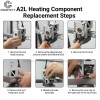 A2L Zirconia Hotend Heating Assembly Kit, Support 300℃ High Temperature with Thermistor Real-Time Temperature Detection 3D Printer Hot End Replacement Parts