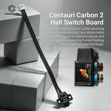 Hall Switch Board Sensor Assembly With Wiring Harness Cable for ELEGOO Centauri Carbon 2 (CC2) 3D Printer, Cutter Jamming Detection Accessory