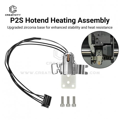 Upgraded Zirconia Base P2S Hotend Heating Assembly for Bambu Lab P2S 3D Printer High Temp Heat Block Extruder Replacement Parts