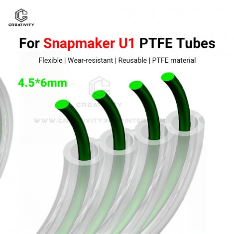 PTFE Teflon Tube 4.5×6mm for Snapmaker U1 3D Printer High Temperature Resistant Reusable Flexible Filament Guide Tubing