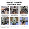 A1 Series H2D Hotend Heating Assembly Kit, Zirconia Base High Temperature Resistant Stable 3D Printer Hot End Upgrade Replacement Accessories