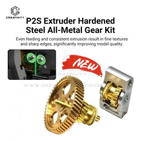 P2S Extruder Hardened Steel Gear Kit Dual Drive Gear Assembly for 3D Printer High Precision & Durable Filament Feed Parts