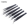 6Pcs Anti-static ESD Stainless Steel Tweezers Maintenance Tools Industrial Precision Curved Straight Tweezers Repair Tools 2021