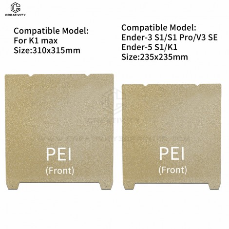 PEI Build Plate 235X235 / 310X315 mm Textured PEI Coation Steel Sheet for K1MAX Ender-3 S1 S1PRO V3SE Ender-5 S1 K1 Compatible Model