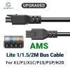 For Bambu lab 6-pin Extension Cable 2.0 (Upg. Ver.) For p1p p1s x1 x1cc ams AMS2Pro H2D Combo 3D printer part Multicolor cable