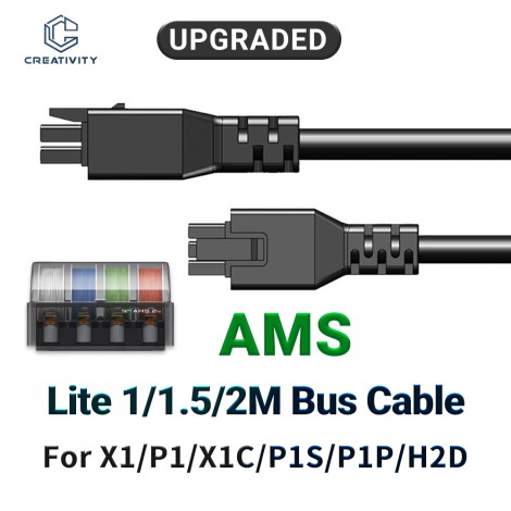 For Bambu lab 6-pin Extension Cable 2.0 (Upg. Ver.) For p1p p1s x1 x1cc ams AMS2Pro H2D Combo 3D printer part Multicolor cable