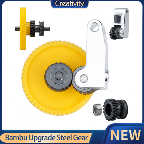 Bambu Lab Upgrade Gear Extruder Carbon X1C CNC Hardened Steel Gear Wheel Assembly For Bambu Lab P1P X1 X1C 3D Printer Extrusion Head Gear Kit