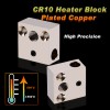 CR10 Heater Block High Quality Plated Copper For 3D Printer Heated Hotend Ender3 CR10 Micro Swiss Nozzle J-head MK8 Silicone Sock 