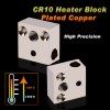 1PCS MK8 Silicone Sock CR10 Heater Block High Quality Plated Copper For 3D Printer Heated Hotend Ender3 CR10 Micro Swiss NozzleJ-head