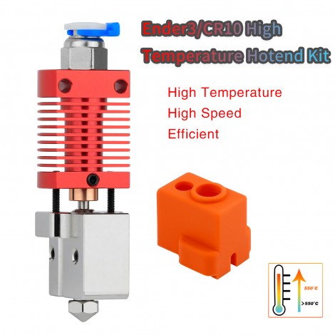 Ender3/CR10 Volcano Hotend Kit Reach To 550℃ Copper Plated Aluminum Nozzle High Temperature Heating Block For Ender-3/Pro/ V2/Ender5/CR10/10S