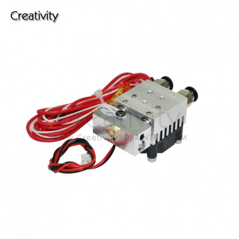 3D Printers Parts 2 in 1 out J-Head Single Head Double Color Remote Extruder Hot End Mix Extrusion All Metal Heat Sink Fan Part