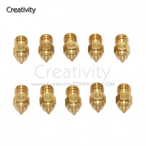 10PCS/100PCS Original CR-6 SE Nozzles for CR-6 SE Hotend Extruder Brass Nozzles Ender-3 S1 MK8 Nozzle 0.3/0.4/0.5/0.6/0.8MM 3d Printer parts