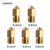 MK8 MK7 Brass Nozzle 5PCS/Lot 0.3/0.4/0.5/0.6/0.8/1.0mm Sharp Brass Nozzle Extruder Threaded 1.75mm 3.0mm Filament Head 3D Printer Parts 