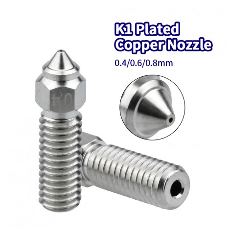 1PC K1 Plated Copper Nozzles 0.4/0.6/0.8mm High Temperature Wear Resistant Nozzles For K1 K1 Max CR-M4 3d printer Hotend