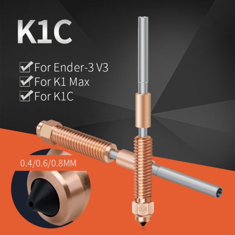 K1C New Quick-Swap Integrated High-Flow Upgraded K1 Nozzle 1/3 PCS 3d printed 0.4/0.6/0.8 mm Bimetal Hotend Kit Nozzle
