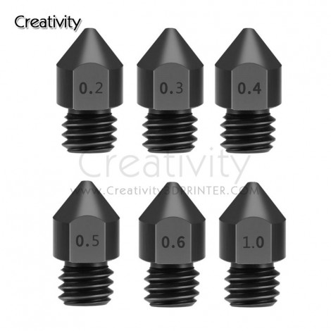 5/10PCS 3D Printer parts Reprap MK8 Hardened steel nozzle 1.75mm 0.4/0.6/0.8mm for Ender3 CR10 Ender3 3D Printer