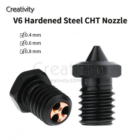 High Quality E3D V6 CHT Hardened Steel Nozzle High Flow 0.4/0.6/0.8mm E3DV6 Nozzle For 1.75/3.0 MM Filament V5 V6 Hotend Nozzle