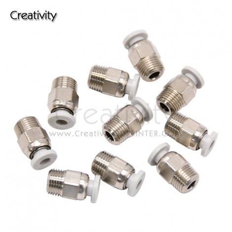 10PCS 3D Printer Pneumatic Connectors Bowden Coupler PC4-01 PTFE Tube for J-Head Extruder Fitting Connectors for CR10 Ender3