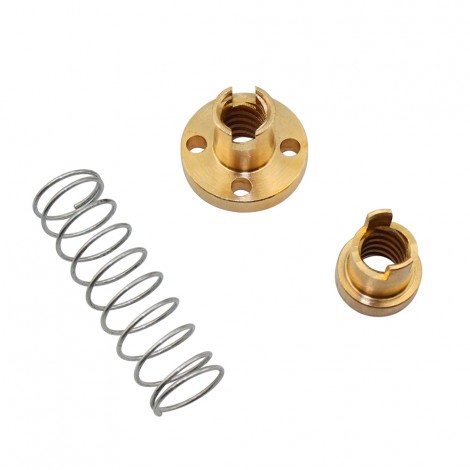 Creativity 3Dprinter T8 Anti Backlash Spring Loaded Nut Elimination Gap Nut for 8mm Acme Threaded Rod Lead Screws DIY CNC