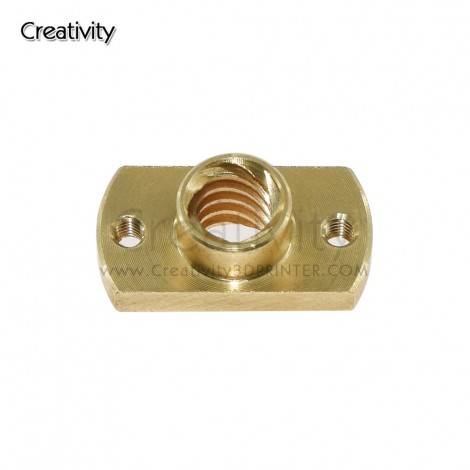 Creativity Brass T8x8mm Flange Lead Screw Nut Pitch 2mm Lead 8mm 3D Printer Accessories for CNC 3D Printer Parts T8 nut