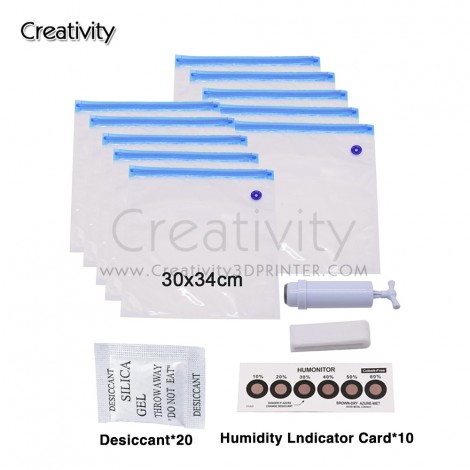 3D Printer Filament Vacuum Storage Bag Filament dryer Safekeeping Humidity Resistant Vacuum Sealing Bags that Keep Filament Dry 5 bags with 1 pump