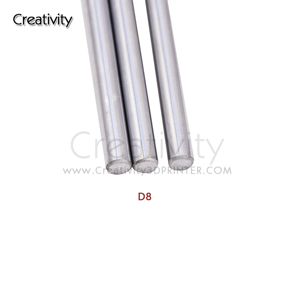 2Pcs Cylinder Rail Linear Shaft Smooth Rod Optical Axis OD 8mm Length 400mm 