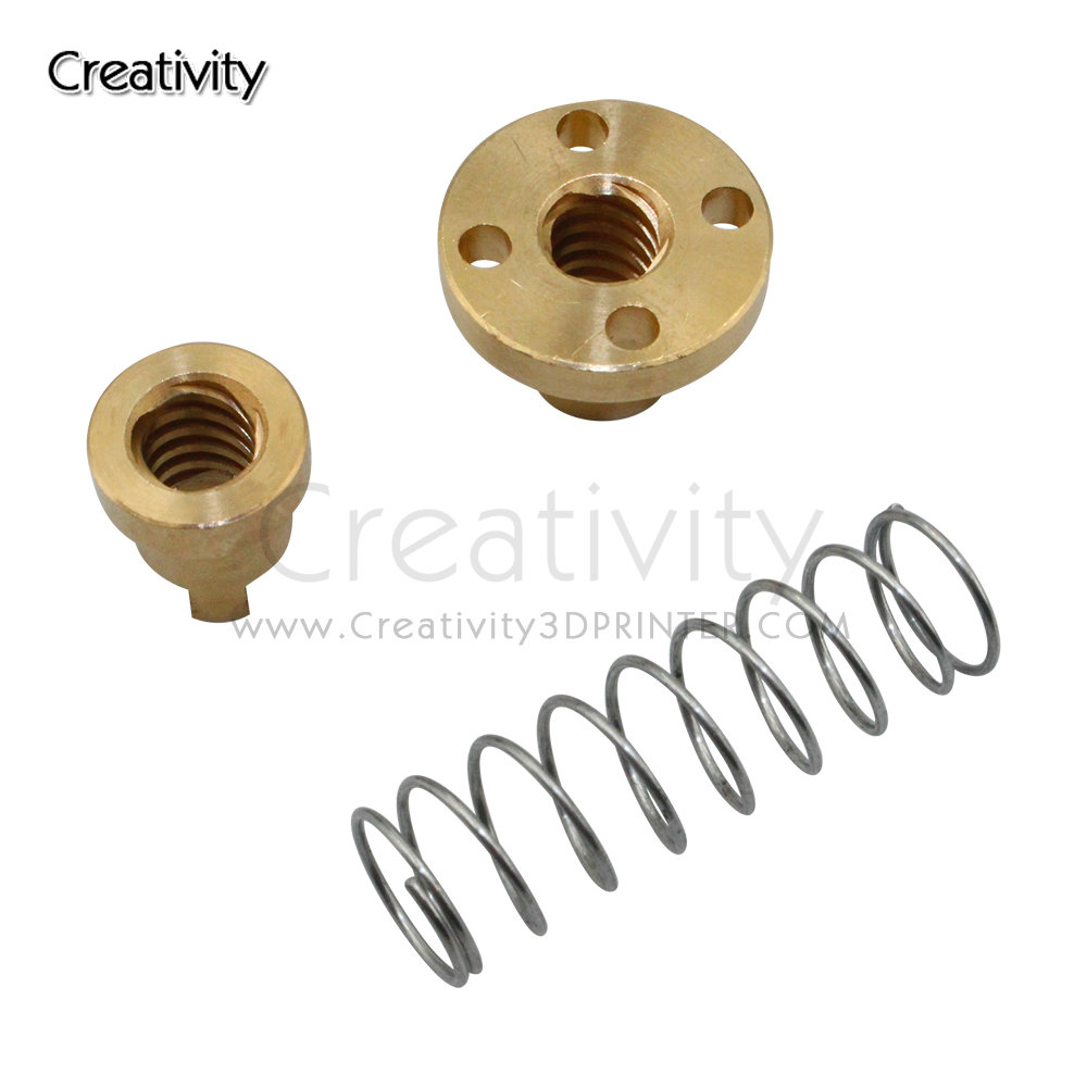 Threaded Rod Lead Screw with Anti-Backlash Spring Loaded Nut for 3D Printer #2 T8 Threaded Rod 